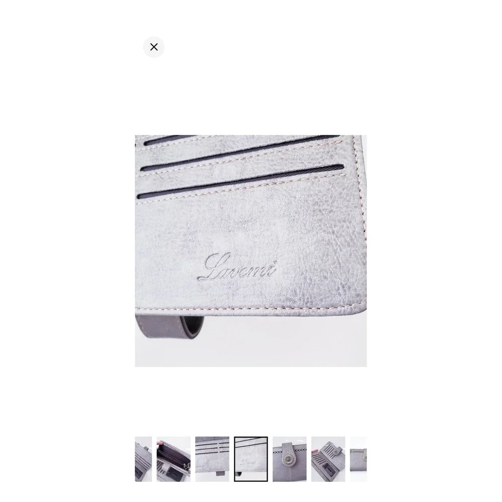Lavemi Womens RFID Blocking Wallet Gray Distressed Faux Leather Bifold Organizer